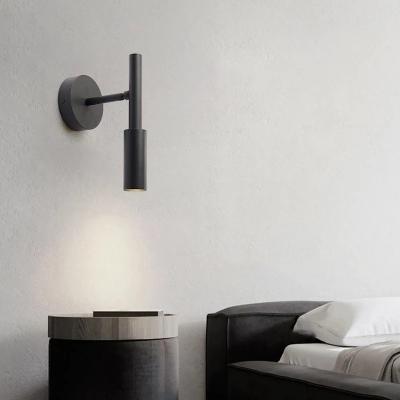 China Simple Single LED Wall Lamp Wall Lights Nordic Adjustable Bedside Lamp Wall Light Bedroom Infinite Bed Indicating Light for sale