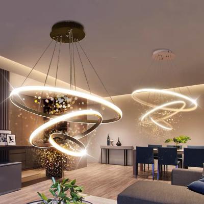 China Modern Modern Remote Dimmable Led Ceiling Ring Luxury Crystal Chandelier Lighting Shandalia Pendant Light for sale