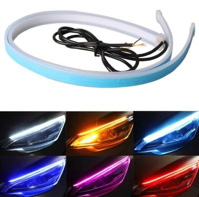 China Waterproof Automotive LED Light Guide Strip Daytime Running Light With Headlight Silicone Rotating Decorative Light Strip for sale