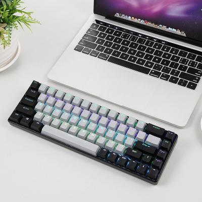 China New Alloy+ABS Aluminum Fashion Three Modes With Hand Rest Mechanical Gaming Keyboard 60 RGB Radio for sale