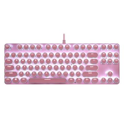 China Numpad RGB Backlit Keyboard Vintage Punk 87 Key Wired Mechanical Keyboard for sale