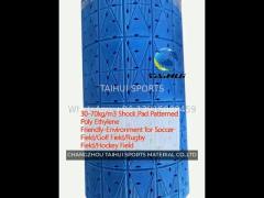 30-70kg/m3 shock pad patterned poly ethylene friendly-environment for soccer field/golf field/rugby