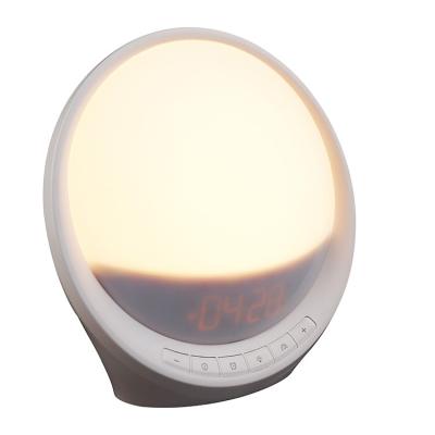 China Multifunctional Calendars Sunrise Lantern Alarm Clock Wake Up Light with Voice Control Night Light for sale