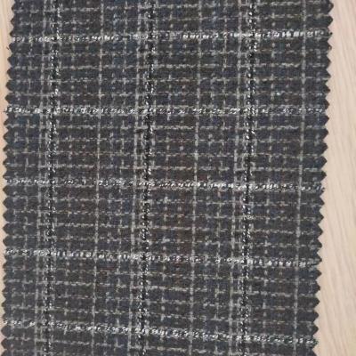 China Hot sale anti-static tweed wool fabric women brushed polyester fleece fabric woven clothing material fancy fabric for coat for sale