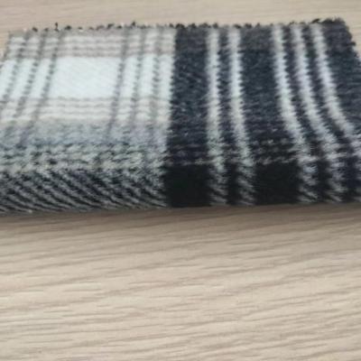 China Anti-Static Check Classic Textiles Woven Coat Fleece Tweed Garment Fabric Wool Plaid Fabrics For Clothing for sale