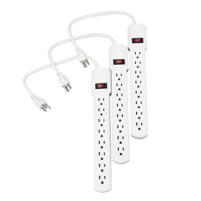 China P056 Residential/General Purpose Power Strip 8 Outlet Surge Protector 90 Joules, 14 A.W.G. X 3C 15 Amp Shock Proof 3 Fork White for sale