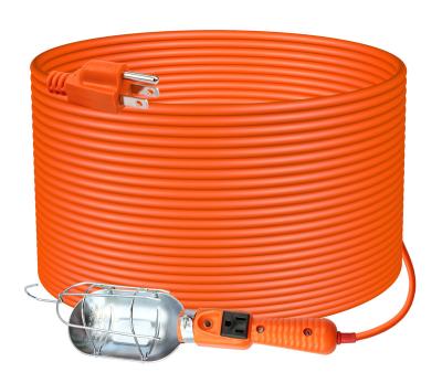 China Industrial Equipment P049 16/3-Gauge SJTW Trouble Light with Metal Guard and 25-Feet Outlet Rope Orange On/Off Switch Portable for sale