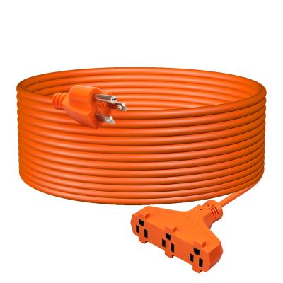 China Household Appliance P051 12/3 SJTW Indoor/Outdoor Heavy Duty 3-Outlet Extension Cord 25FT 3-Outlet Three-Prong Mains Fused 15Amp 1875W for sale