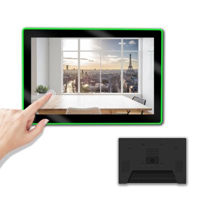 China Industrial Meeting Room Nfc Tablet Kiosk Wall Mount Touch Screen 10 Inch Android Meeting Tablet Nfc With Led Light Bar for sale