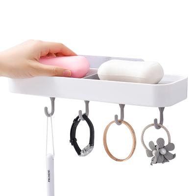 China Eco-friendly Wall Mounted Bathroom Good Quality Drain Water Multifunctional Soap Dish Holder for sale