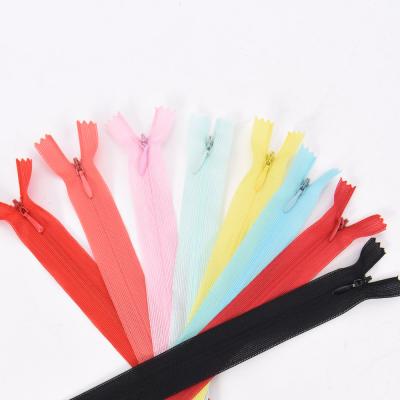 China High Quality Custom Invisible Zipper Lace Tape Nylon Water-drop Slider #3 Zipper for sale