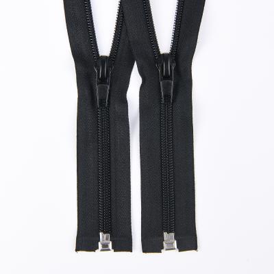 China #8 65cm Open End Coil Zipper Automatic Lock Durable Wholesale Black Heavy Duty Nylon Nylon Zipper Pull for sale