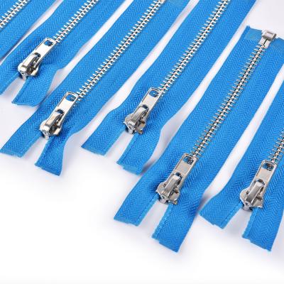 China Viable Factory Wholesale ODM Plated 8# Cupronickel Open End Metal Zipper For Bags Clothes for sale