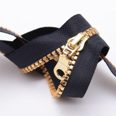 China Viable Factory Open End #3 Resin Zipper High Quality Gold Zipper for sale