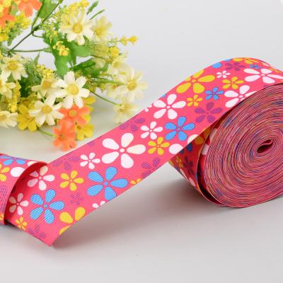 China Webbing Tape Viable Knitting Printed Elastic Tape For Sewing 55mm for sale