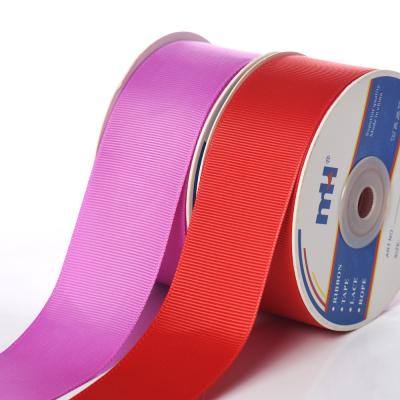 China Custom Viable Plain 100% Polyester Solid Color Grosgrain Ribbon 1.1/2 Inch Wide for sale