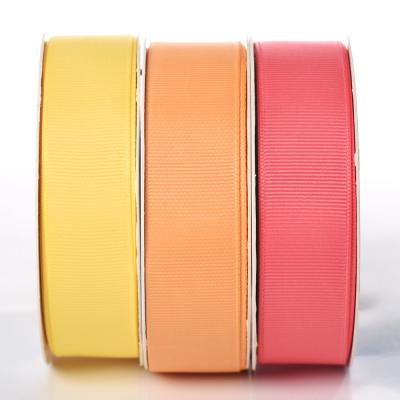 China Factory direct fashion viable custom 25mm polyester plain grosgrain ribbon for sale