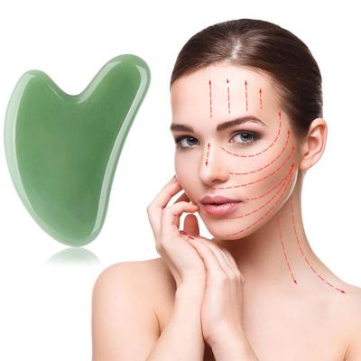 China Jade Guasha Stone Board Nephrite Rose quartz tool device sample Face Facial Massage Clear massage function body rose for sale