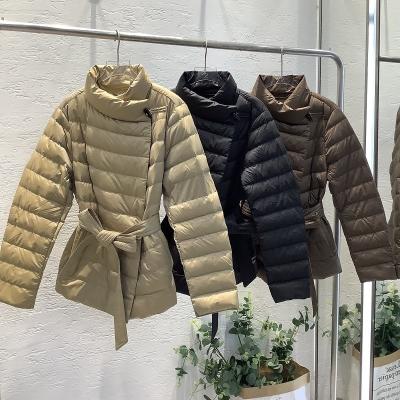 China 2021 Good Quality Women's Parka Winter Anti Shrink Coats Female Turtle Belt Deco Neck Sheath Long Brown Black Khaki Casual Warm Down Coats for sale