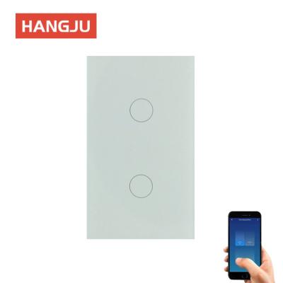 China Support 1way Tuya Smart Home Automation Light Switch Intelligente 2Gang Wifi Touch Wall Switch Panel for Alexa and Google Home for sale