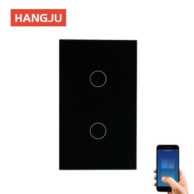 China 2Gang Wireless Wifi App Remote Control 1 Support 1way Tuya Smart Touch 2 3Way Switch Light Wall Switch for sale