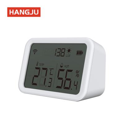 China Humidity Sensor Tuya Smart Zigbee 3.0 Temperature Display and Room Temperature and Humidity Sensor with Detect Light Intensity for sale