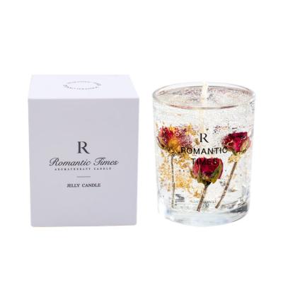 China Jelly Scented Candle Gifts Flower Scented Soy Wax Candle Bedroom Accessories Home Floral Scented Candle 45H Burn for sale