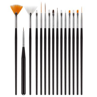 China Easy Apply and Soft High Quality Custom Nail Art Tools Nail Art Brushes Set Home and Salon Use 15 Packs for sale