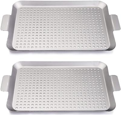 China High Quality Easily Cleaned Stainless Steel BBQ Grill Pan Barbecue Griddle Frying Pan for sale