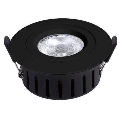 China Modern New Design 5w Indoor Lighting Recessed Mount COB Led Black Dimmable Downlight for sale