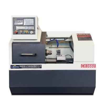 China CK0660 Mini CNC Lathe Pipe Thread GSK Controller Flat Bed 380v For Metal for sale