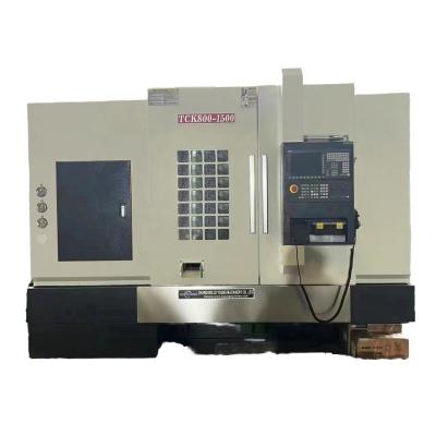 China TCK800 Slant Bed CNC Lathe Milling Servo Automatic GSK Gear Bearing 5700KG for sale