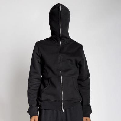 China Anti-Wrinkle Terry Hoodies Heavyweight Black Full French Zip Hoodie Custom for sale