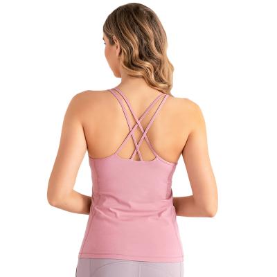 China QUICKDRY Stretch Breathable Quickdryt Women's Strappy Fitness Sports Short Sleeve Yoga Sport Wear Clothing Woman for sale