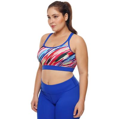 China New Fashion Style Low Price Breathable Women Plus Size Printing Women Sports Bra Multicolor Paint Top Fitness for sale