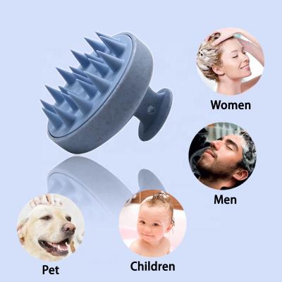 China Wholesale Scalp Analyzer Customized Handheld Straw Hair Scalp Hair Brush Wheat Massage Scalp Massaging Shampoo Brush for sale