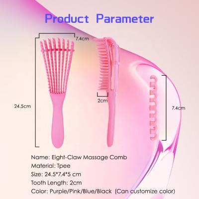 China Scalp Analyzer Scalp Massage Eight Rows Anti-Static Hair Brush Styling Tools Eight-Claw Comb Hair Massager Brush for sale