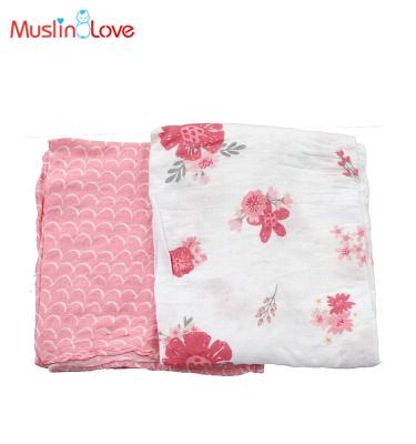 China Anti-Static Muslin Love Rayon Cotton Baby Bamboo Muslin Wrap Blanket for sale