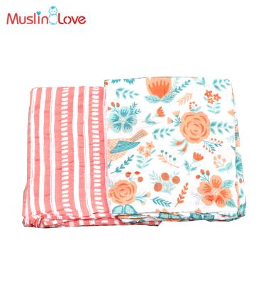 China Anti-Static Muslin Love Rayon Cotton Baby Bamboo Muslin Wrap Blanket for sale