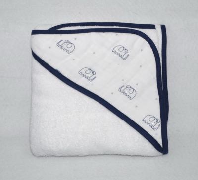 China 100% Cotton Muslin Love Muslin Single Terry Bath Towel Hooded Baby Muslin Towel for sale