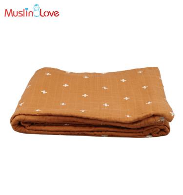 China Anti-bacteria Muslin Love Bambooo Rayon Cotton Muslin Adult Comforter Blanket 82x96