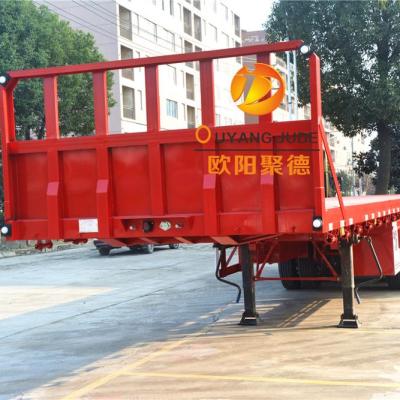 China Truck Trailer Plastic Pipe Customized Transport Pipes Or Other Stuff Flat Bed Semi Trailer With 1.50m Front Baffle For Sale for sale