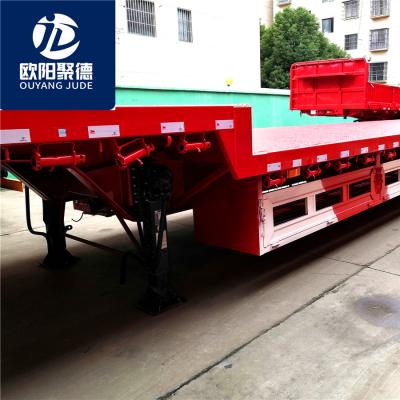 China Ouyang Jude Make Use Motorbike Truck Trailer Or Low Electric Equipment Transport Gooseneck Flat Bed Trailer On Sale for sale