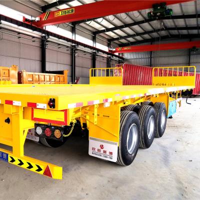 China High quality steel 3 or 2 axles reinforce carbon steel strong durable flatbed semi trailer on sale for sale