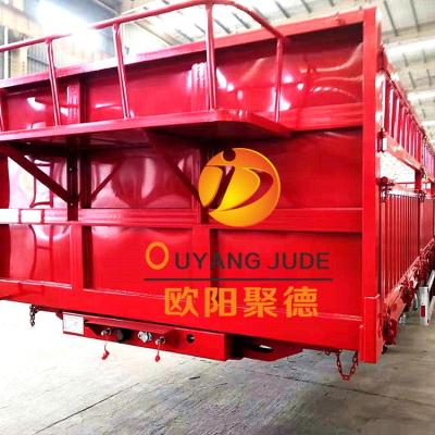 China Truck Trailer Tree Farm Customized Low Side Wall Fence Semi Trailer With Self Dumping On Sale for sale