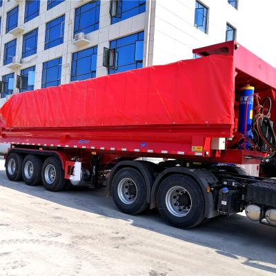 China 32 m2 Dump Truck High Strength Steel Trailer U Type Cargo Box With Automatic Tarpaulin Protection For Sale 8500x2550x3200mm for sale