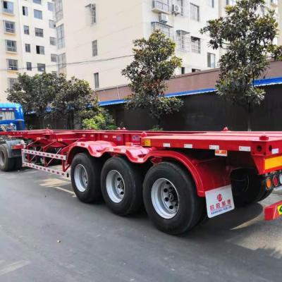 China HIGH QUALITY 40FT/20FT Truck Trailer 2/3 Axles SKELETON CONTAINER TRANSPORT SEMI-TRAILER MADE IN OUYANG JUDAS MANUFACTURER FOR SALE for sale