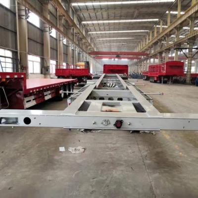 China Truck trailer 3 axles tranporte 45ft r refrigerator skeleton container frozen semi trailer for sale for sale