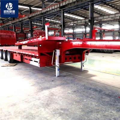 China OYJD steel trailers 2-3-axles or more alxes use excatators transport flat bed trailer low semi high to reinforce carbon steel on sale for sale