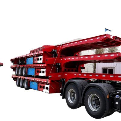 China OYJD Brand Steel Trailers 4 Axles Semi Trailer 3 or More Axles Flatbed Low Beds Use Heavy Duty Excavators Machinery Transport On Sale for sale